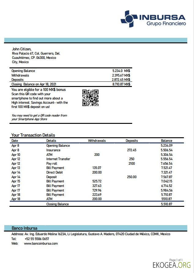 Banque Inbursa du Mexique